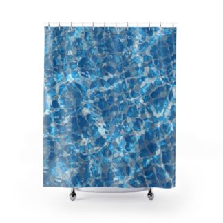 BLUE SHOWER CURTAIN Pool Water