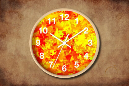 Fiery Orange Fall Clock