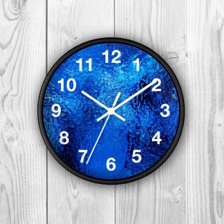 Glass Look Blue Wall Clock