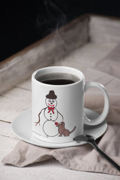 Winter Snowman & Puppy CHRISTMAS MUG