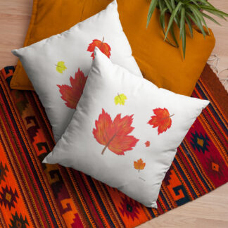 Painted Autumn Leaves Pillow