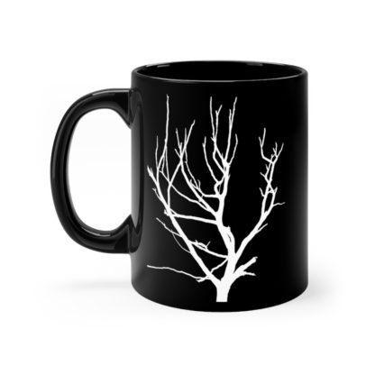 TREE SILHOUETTE White On Black Mug