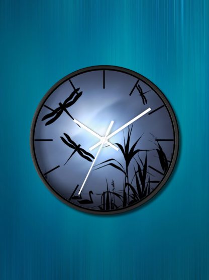 Nighttime Dragonflies Clock