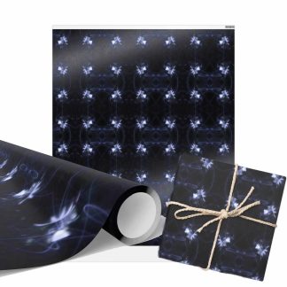 Blue-Gray Light Strings Wrapping Paper