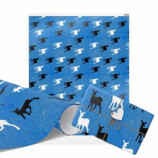 Deer Silhouette_Blue_Wrapping Paper