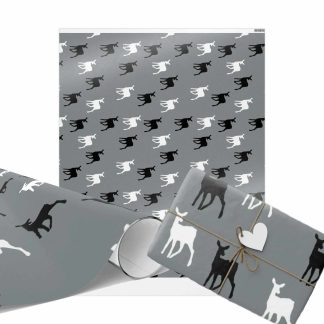 Deer Silhouette_Silver_Wrapping Paper