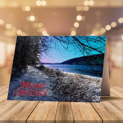 Winter Lake Scene CHRISTMAS CARD
