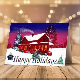 Cozy Warm House CHRISTMAS CARD