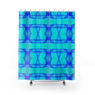 Bright Blue Tiles Shower Curtain
