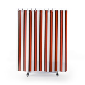 Striped Red and White Shower Curtain