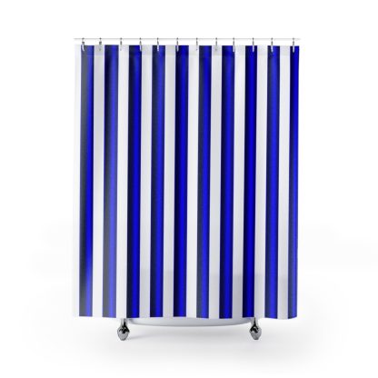 Striped Blue and White Shower Curtain