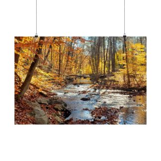 Perfect Fall Scene Of River In New England_POSTER