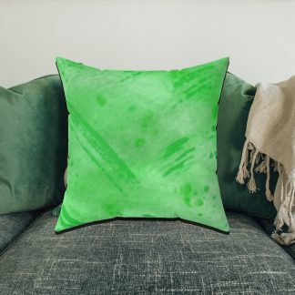 Bright Green Watercolor Pillow