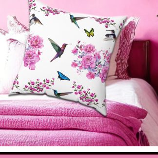 Hummingbirds And Flowers Pillow