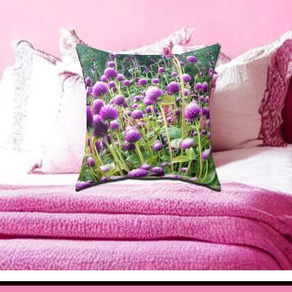Meadow Pink Flowers Pillow
