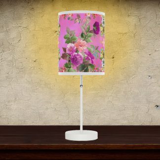 Pink Flowers Pink Lamp