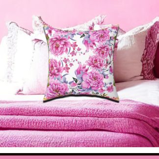White-Pink Flowers Pillow